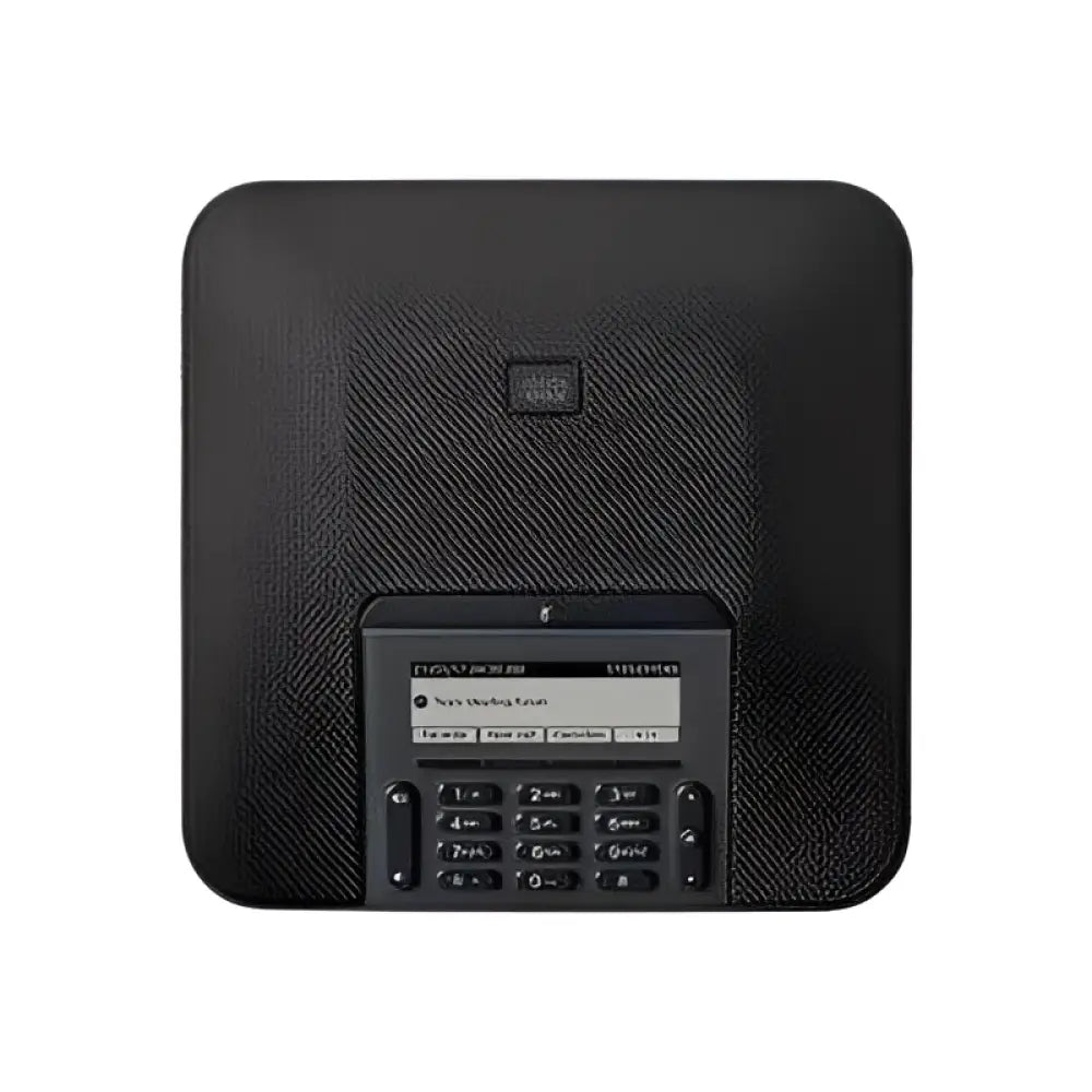 Cisco 7832 IP conference station with digital display and keypad, top view