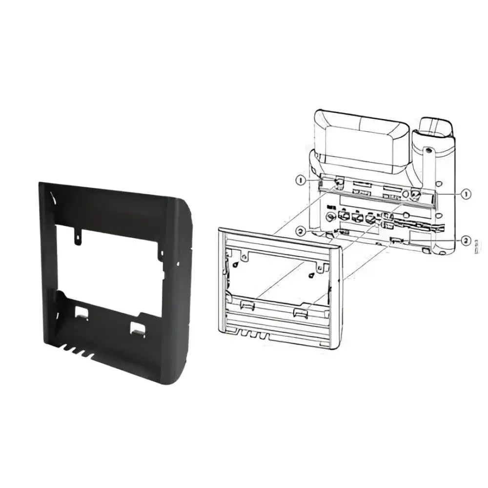 Cisco 8800 wall mount kit with bracket and installation diagram for IP phone setup