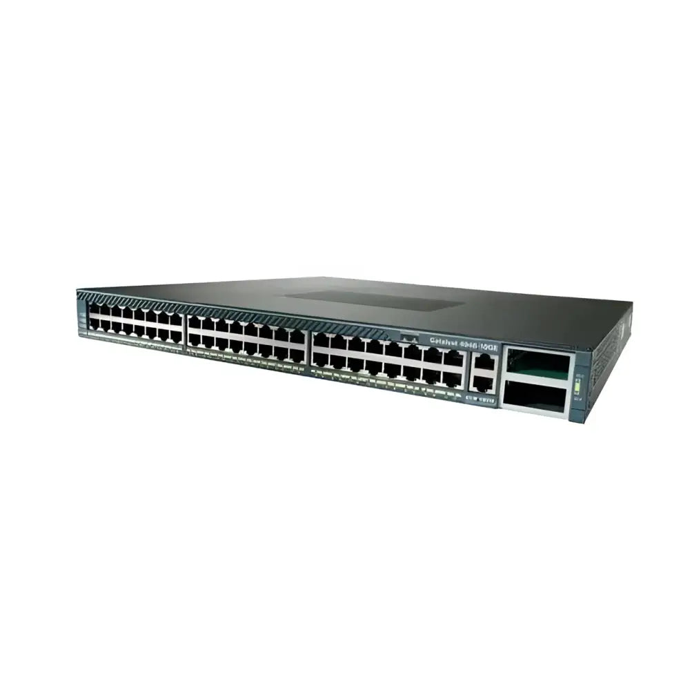 Cisco Catalyst 4948 10G uplink switch WS-C4948-10GE-S front view with multiple Ethernet ports