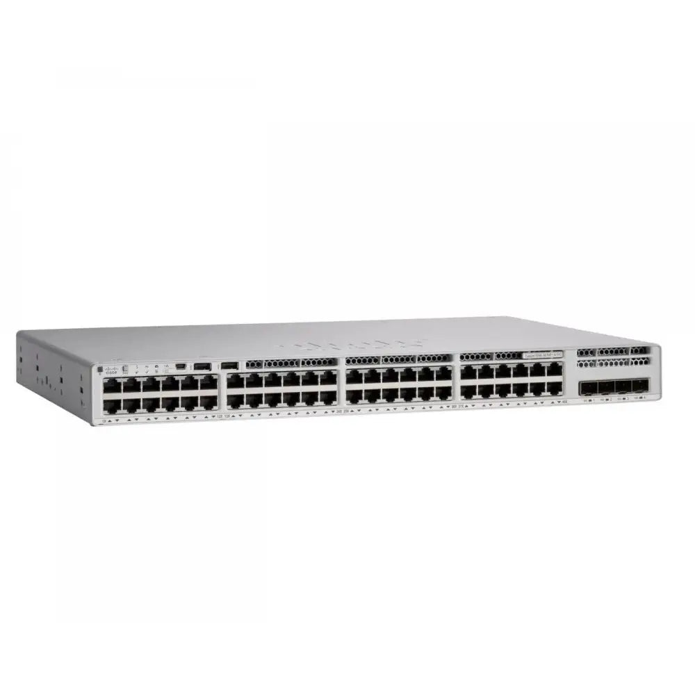 Cisco Catalyst 9200L 48-port network switch with multiple Ethernet ports, front view
