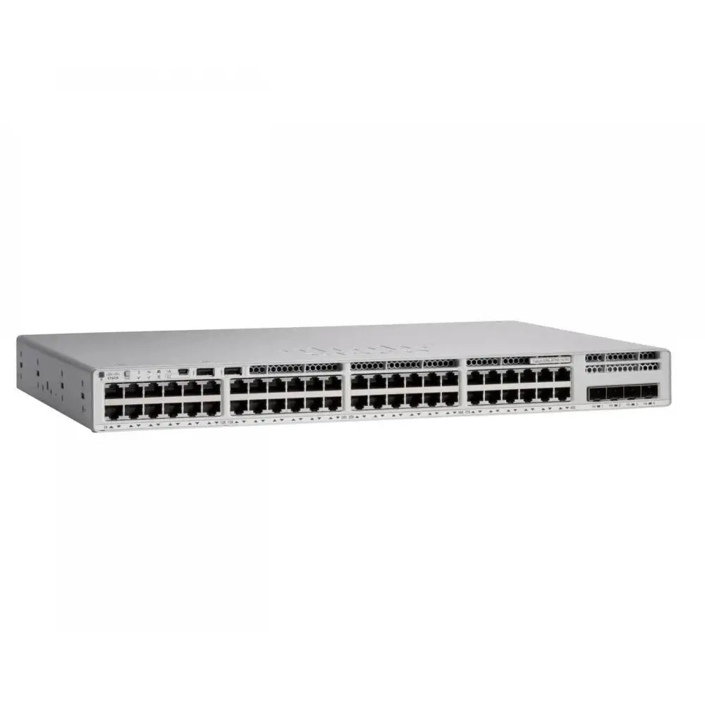Cisco Catalyst 9200L 48-port network switch with partial PoE and 4x10G uplink, front view