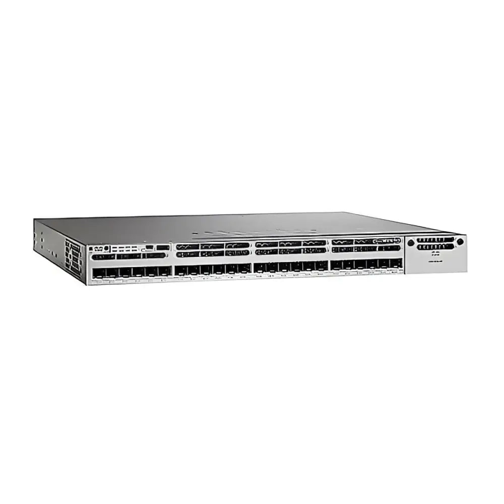 Cisco Catalyst C3850 24-port 10 Gigabit network switch, front panel view, refurbished