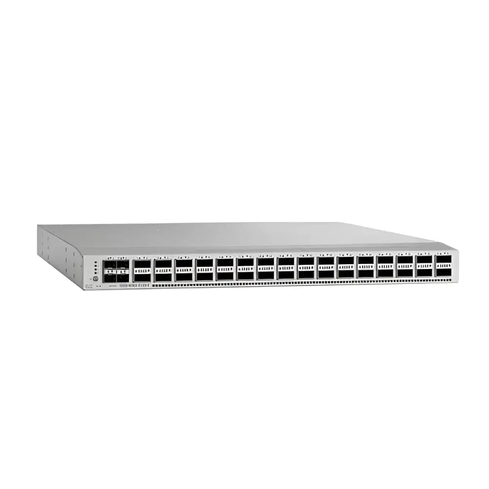 Cisco Nexus 3232C 32-port 100GbE switch front view, silver, data center network hardware