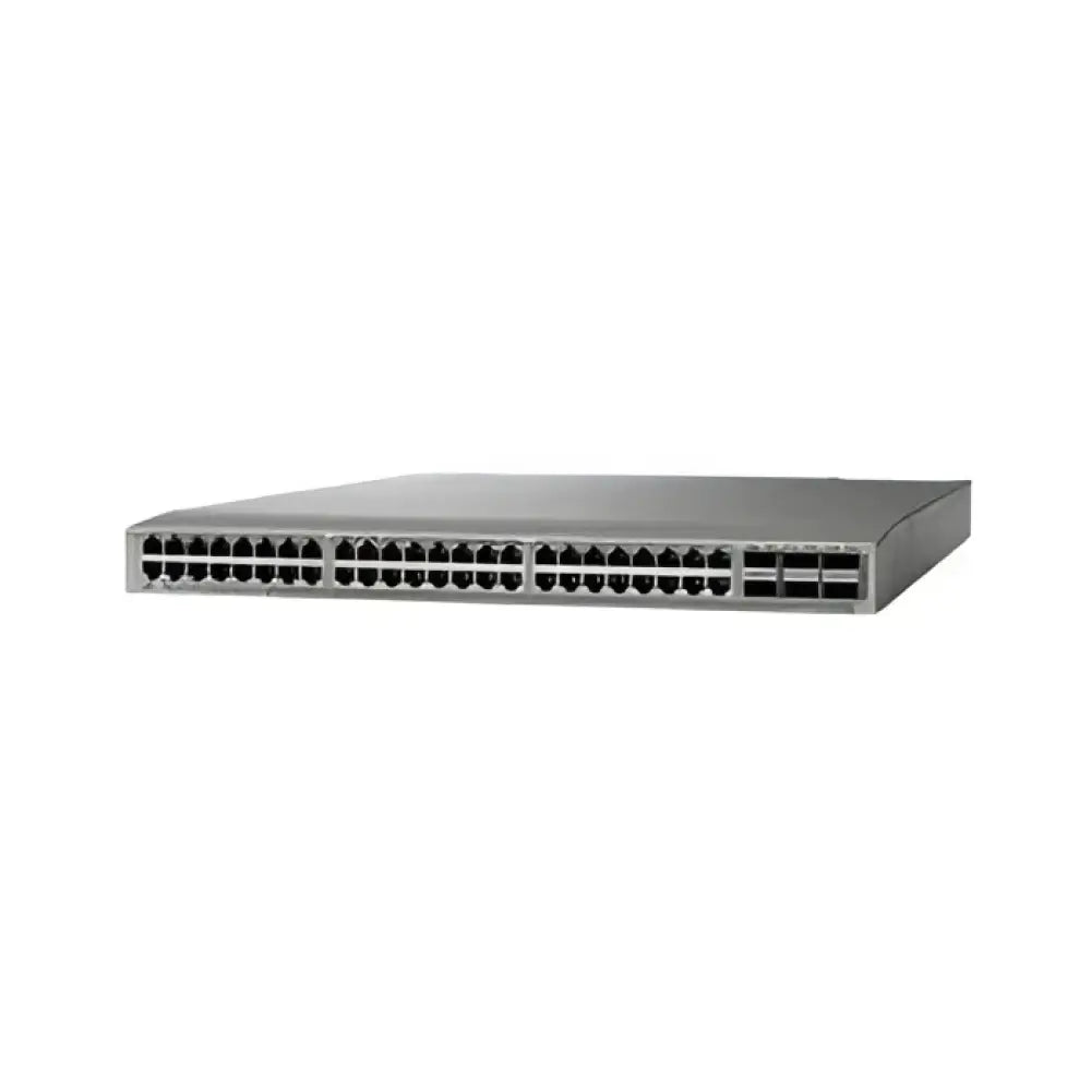 Cisco Nexus 9000 48-port 10GBase-T Ethernet switch front view, rackmount hardware