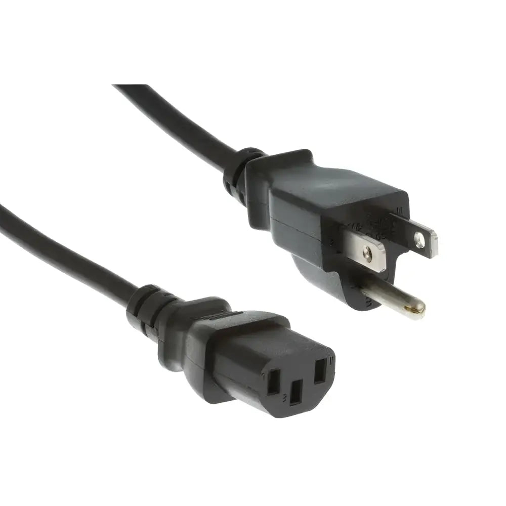 Black Cisco replacement US AC power cord with 3-prong plug and IEC connector