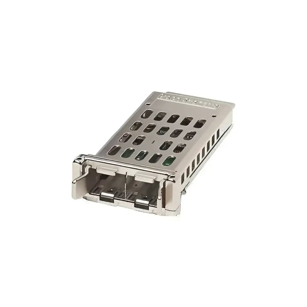 Cisco X2 TwinGig converter module CVR-X2-SFP metallic network adapter on white background