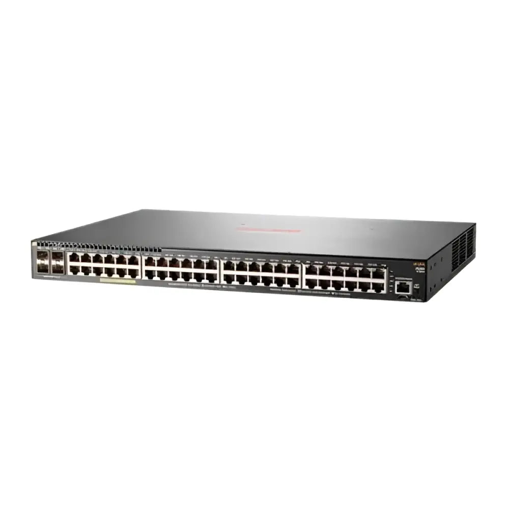 HP Aruba 2930F 48G PoE 4SFP 740W network switch, refurbished, front ports visible