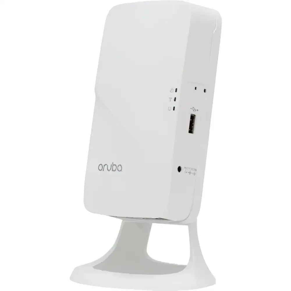 HP Aruba 303H Hospitality Access Point JZ088A refurbished on white stand