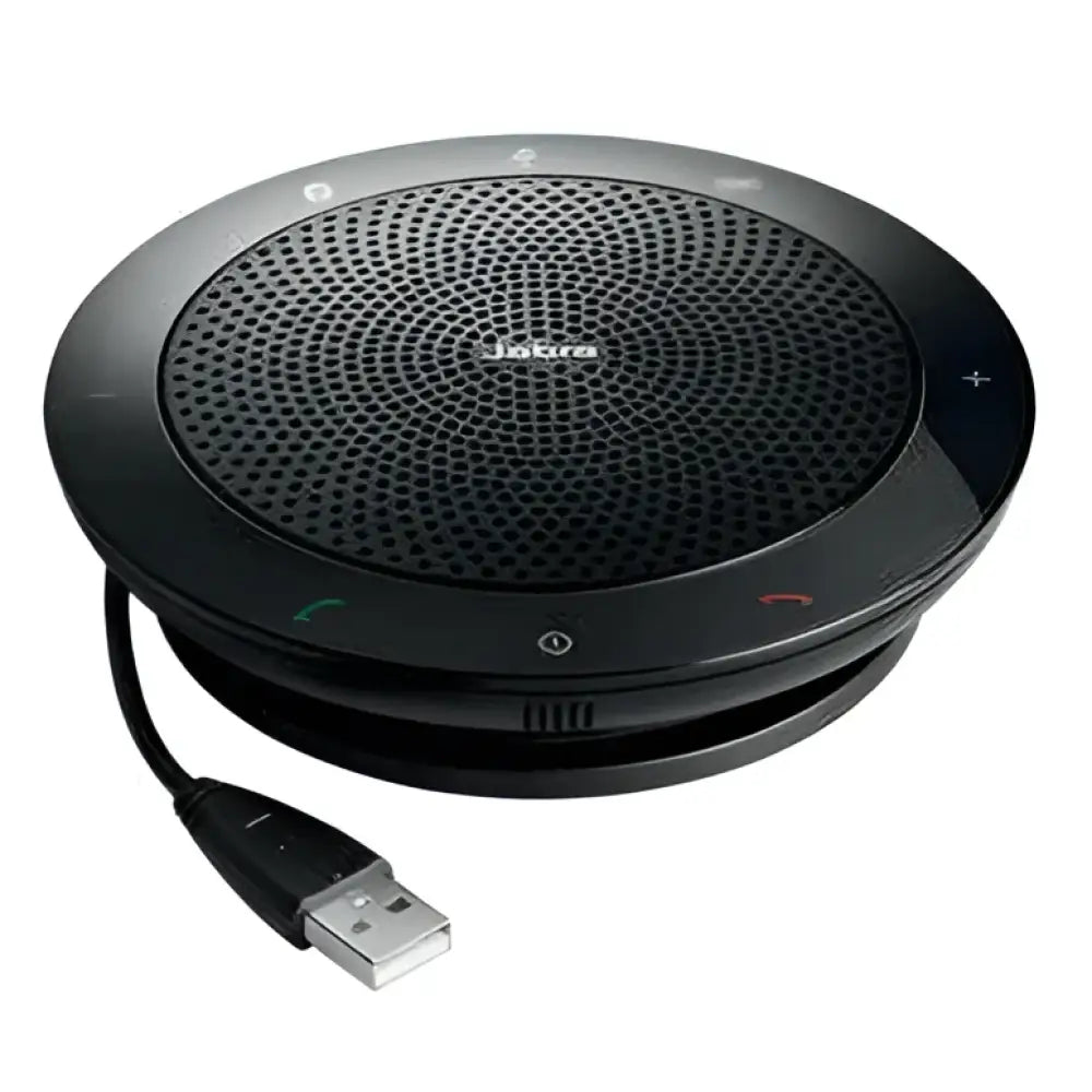 Jabra Speak 510 MS refurbished USB speakerphone with black circular design