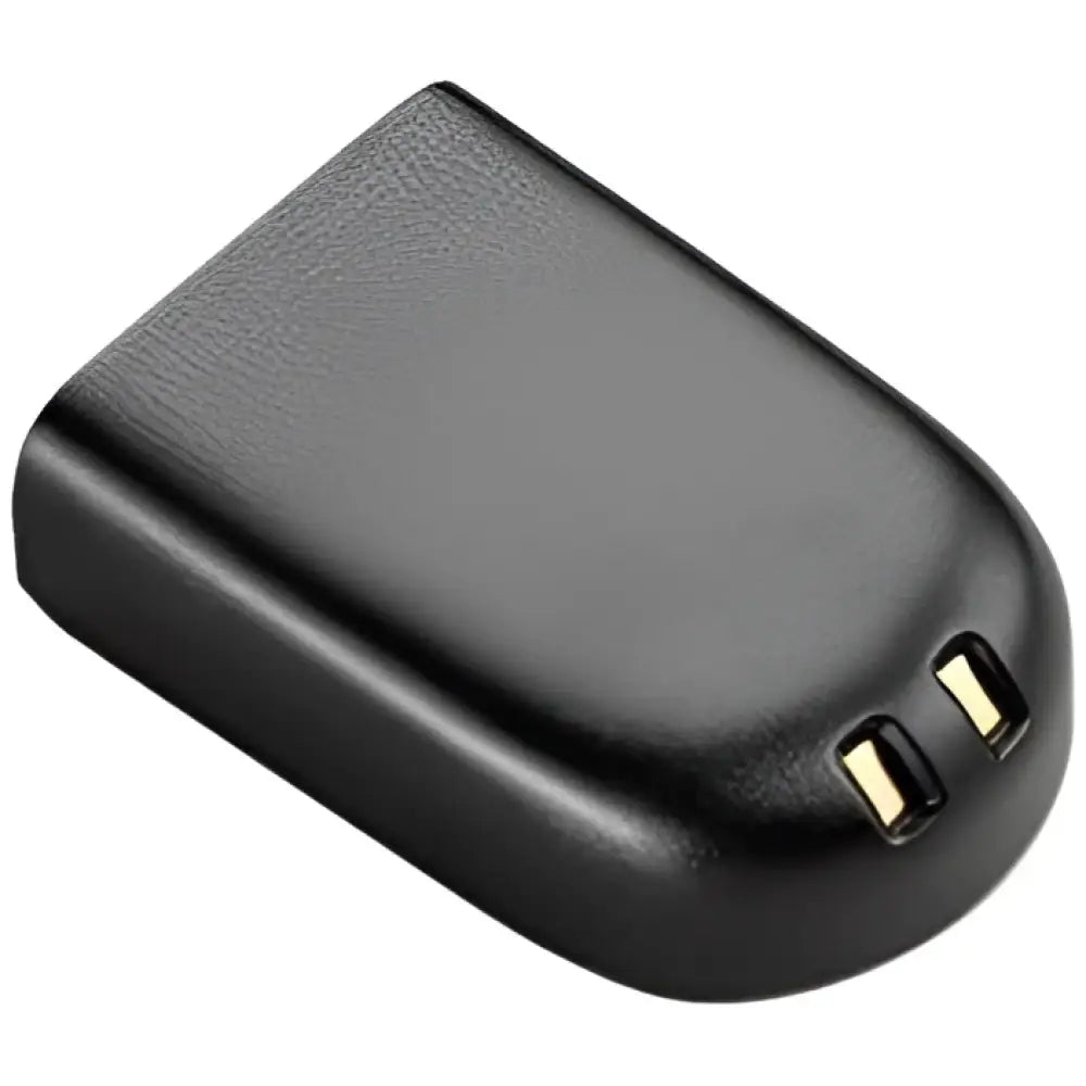 Plantronics Savi 740 replacement battery, black with gold contacts, on white background