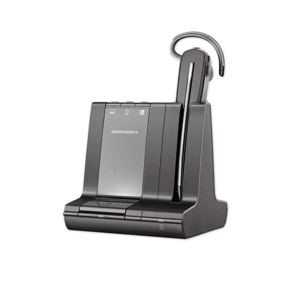 Plantronics Savi 8240-M headset with charging base, black convertible wireless design