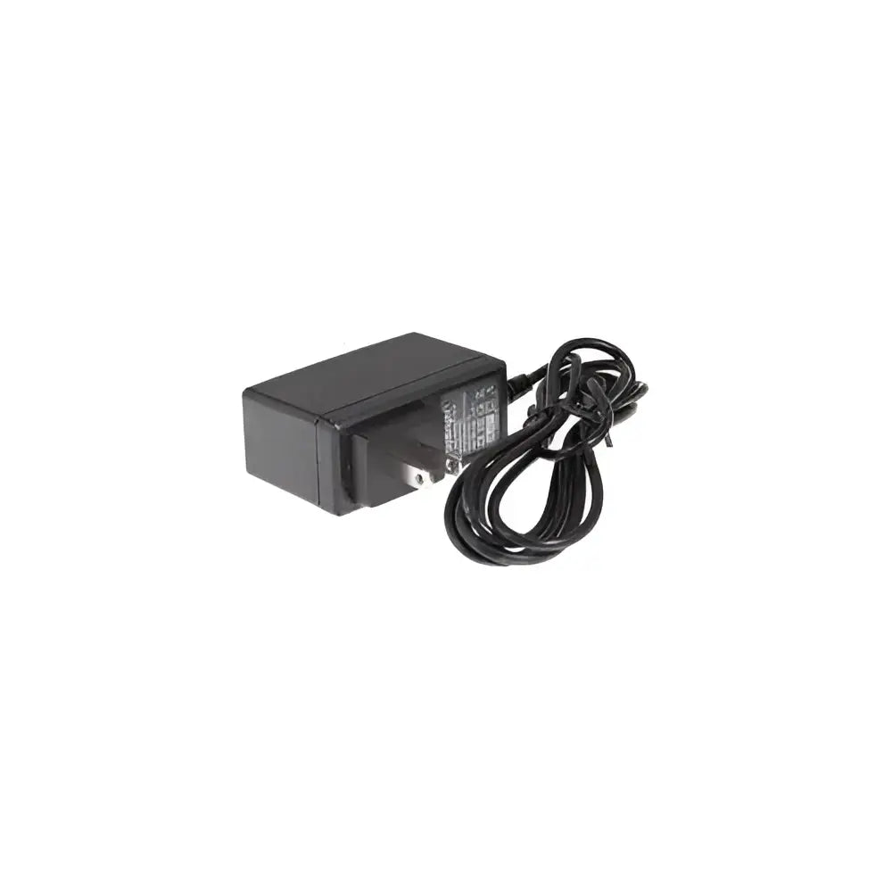Polycom compatible 12V 1A power supply with black plug adapter and cable on white background