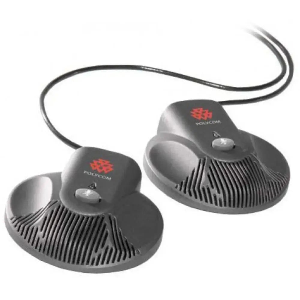 Polycom SoundStation 2W EX microphone kit set with two black wired conference mics
