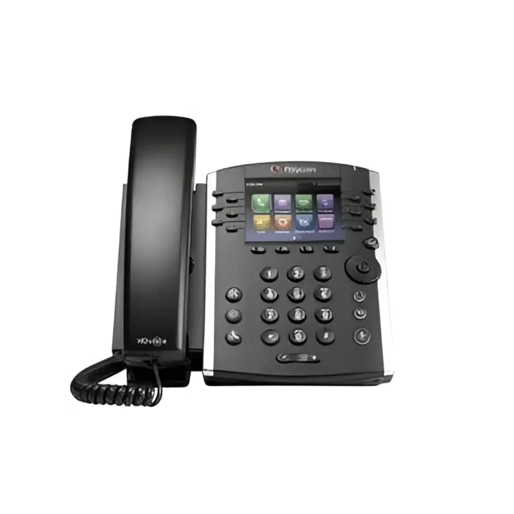 Polycom VVX 400 IP phone black desk phone with color screen and keypad, refurbished
