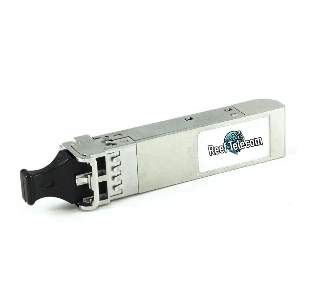 Reef Telecom SFP-10G-T compatible 10G Ethernet transceiver module on white background