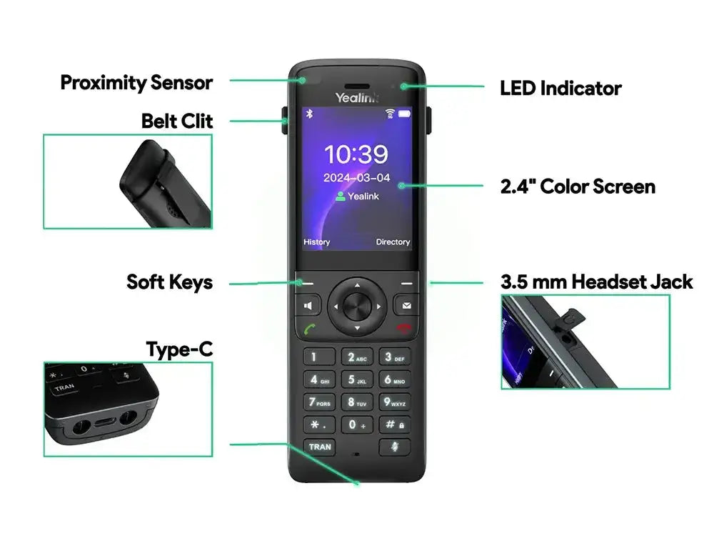 Yealink AX Series IP WiFi Wireless Handset Bundle AX83H - YEALINK-AX83H - New - YEALINK-AX83H - Reef Telecom