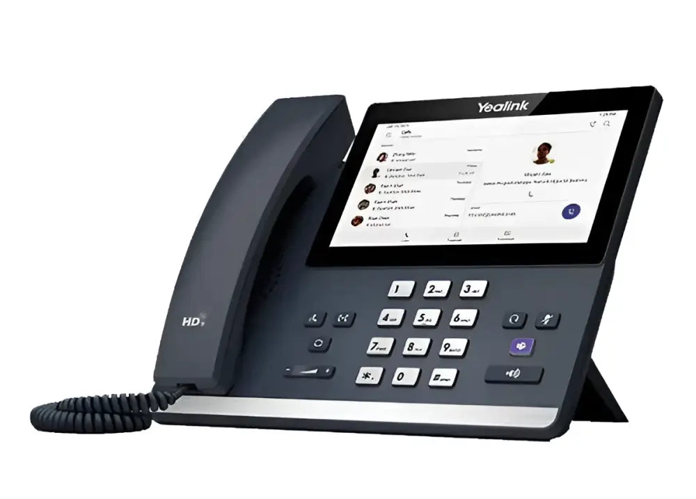 Yealink MP56 Teams Gigabit IP phone with touchscreen display and keypad on desktop