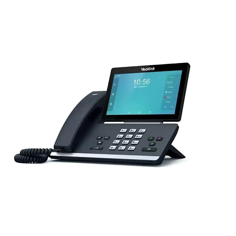 Yealink T58A SIP gigabit IP phone with large touchscreen display and keypad, on white background