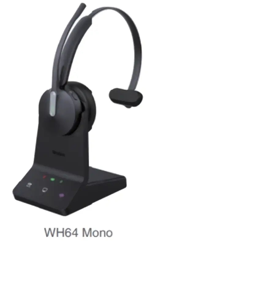 Yealink WH64 Mono Teams DECT & Bluetooth Wireless Headset on charging base