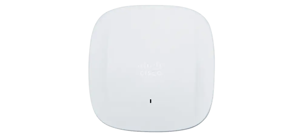Cisco Meraki MR57 white cloud-managed access point with rounded edges on blue background