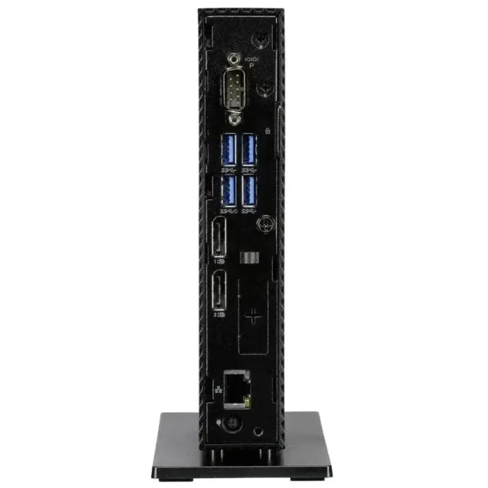 Dell Wyse 5070 thin client rear ports, including USB, DisplayPort, Ethernet, and serial port.