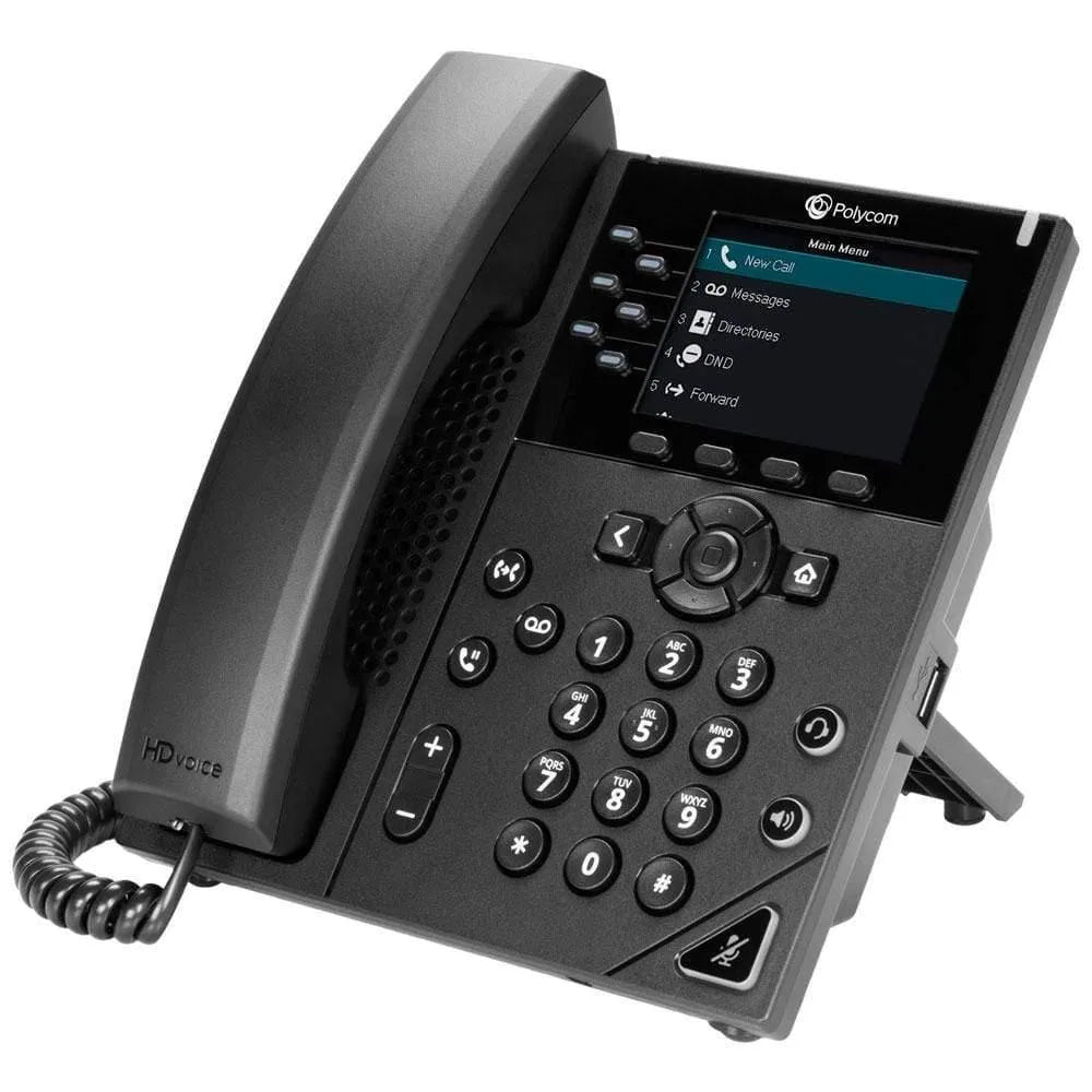Polycom VVX 350 IP phone with display screen and keypad, business VoIP desk phone