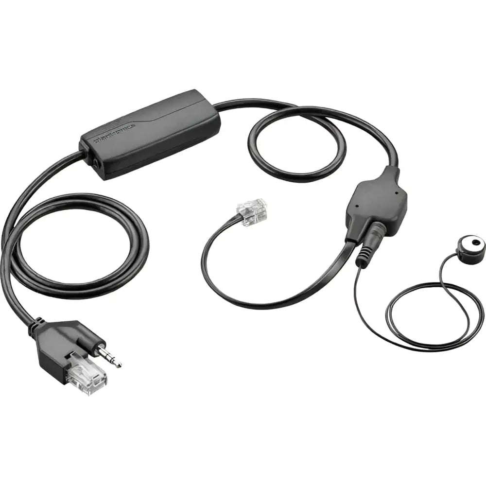 Plantronics APV-63 electronic hook switch cable with connectors and inline control