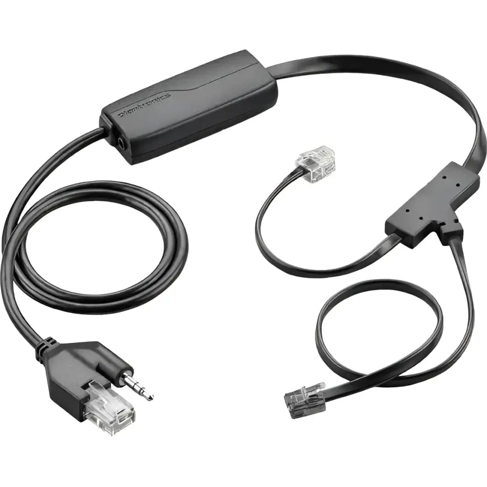 Poly Plantronics APV-66 electronic hook switch cable with connectors on white background
