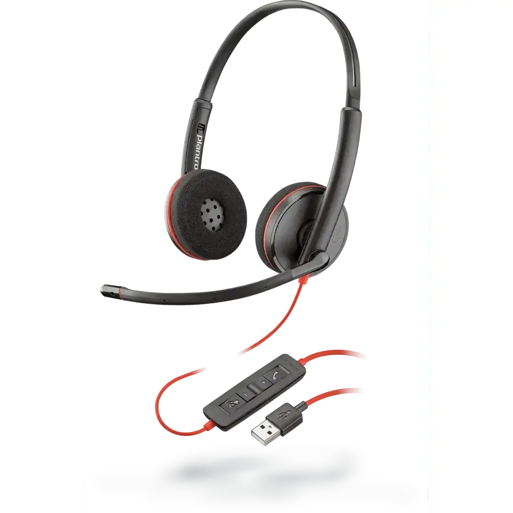 Poly Plantronics Blackwire C3220 stereo USB-C wired headset with inline controls