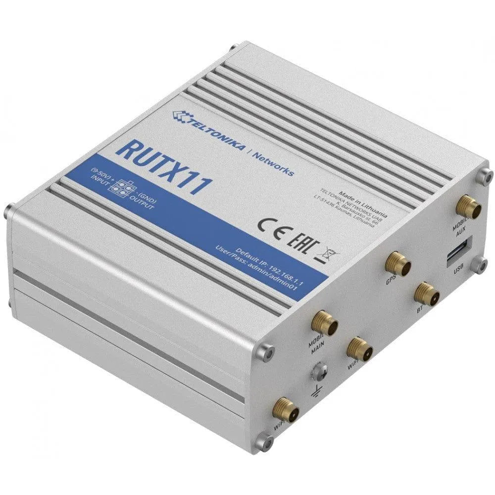 Teltonika RUTX11 LTE CAT6 Industrial Cellular Router w/ 4 Gigabit Ethernet Ports/WiFi/Bluetooth (RUTX11100400) - TELTONIKA-RUTX11 - New - TELTONIKA-RUTX11 - Reef Telecom