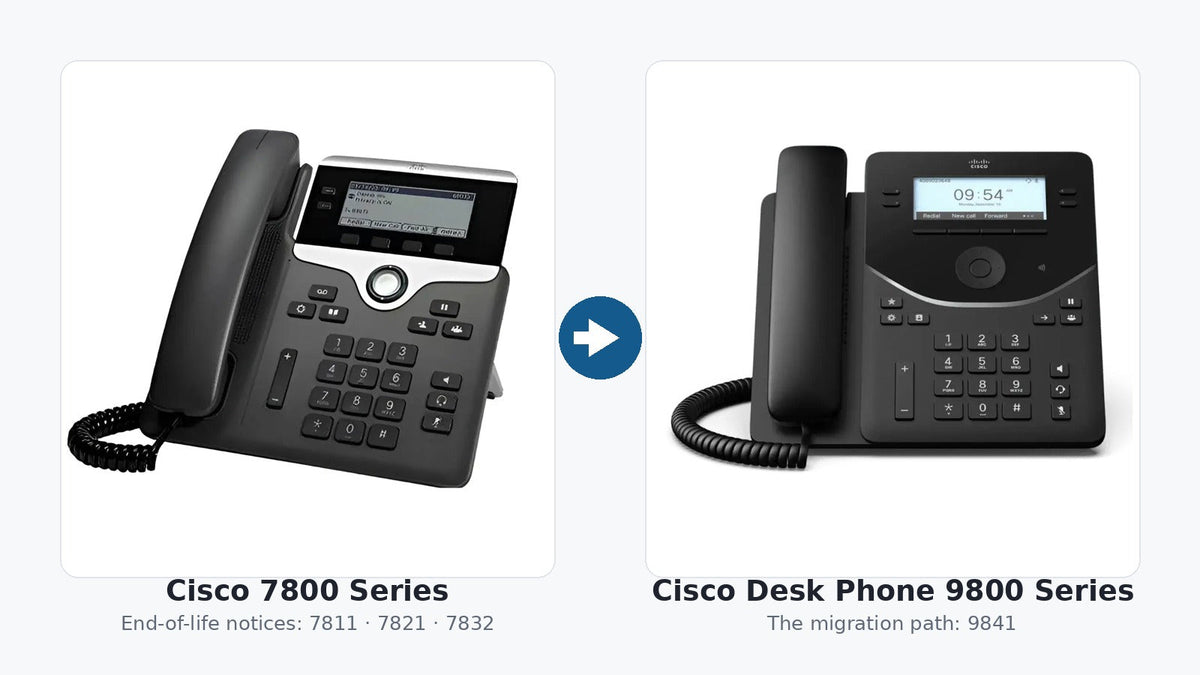 Cisco 7800 Series phone and Cisco Desk Phone 9841 - end-of-life replacement options