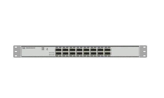 Front view of Cisco Nexus N9K-C9316D-GX network switch with 16 SFP ports and rack-mount design