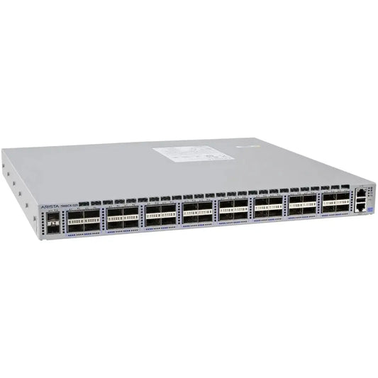 Arista 7060CX-32S 32-port refurbished gigabit network switch, silver front view