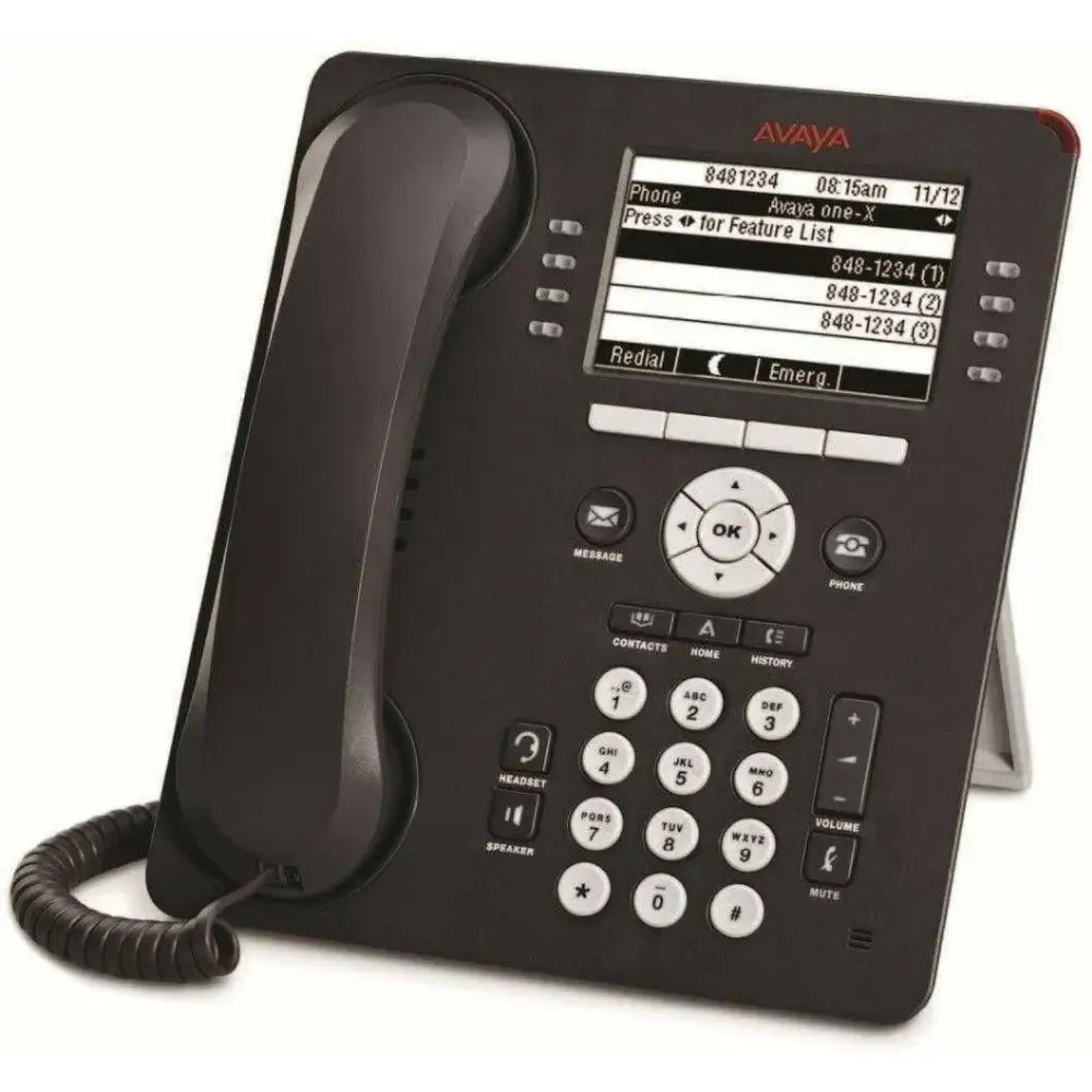Avaya 9611G IP office phone with display screen and keypad on a white background