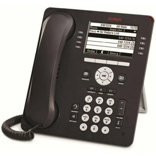 Avaya 9611G IP office phone with display screen and keypad on a white background
