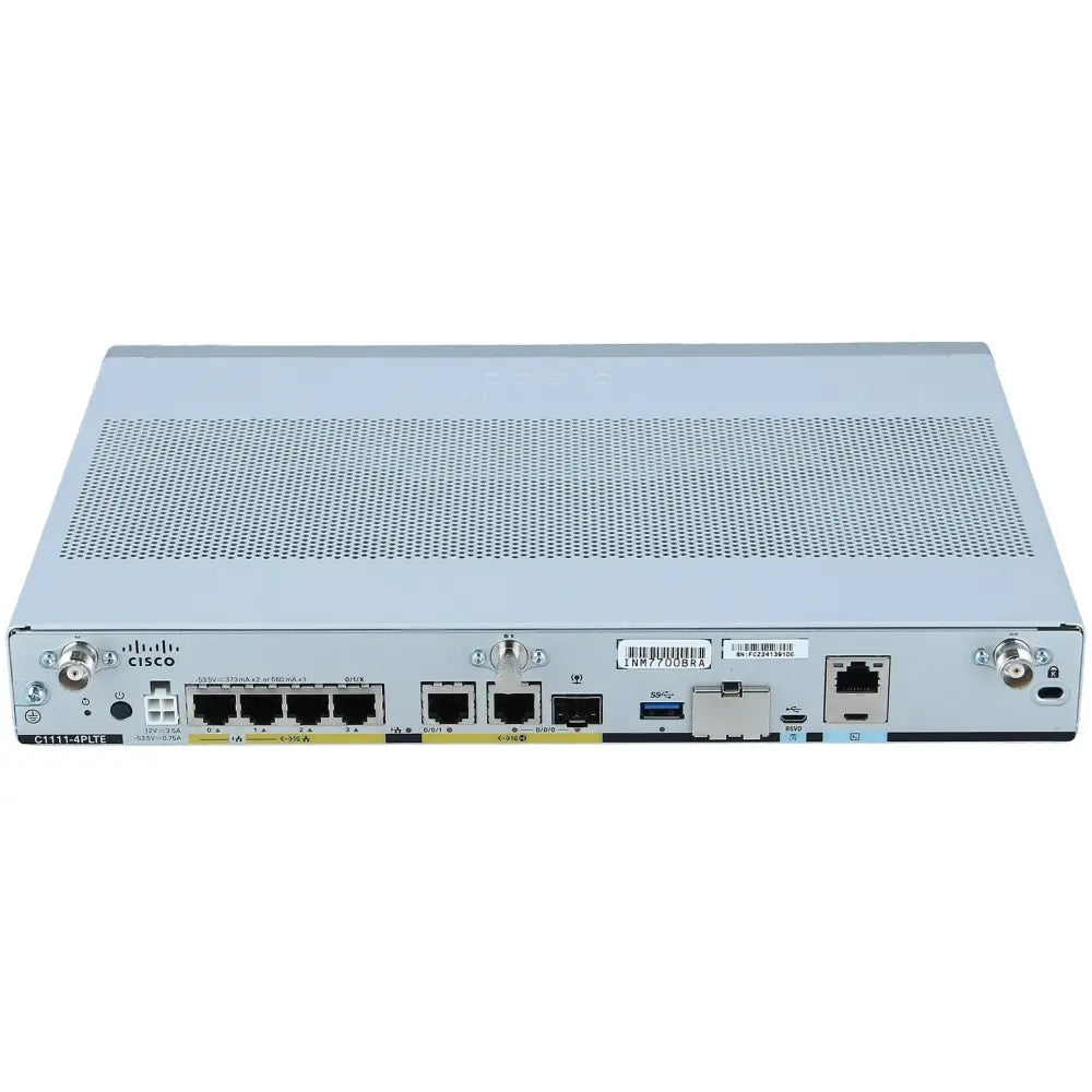 Cisco 1000 Series 4-port Gigabit Integrated Services Router C1111-4P refurbished, rear ports view