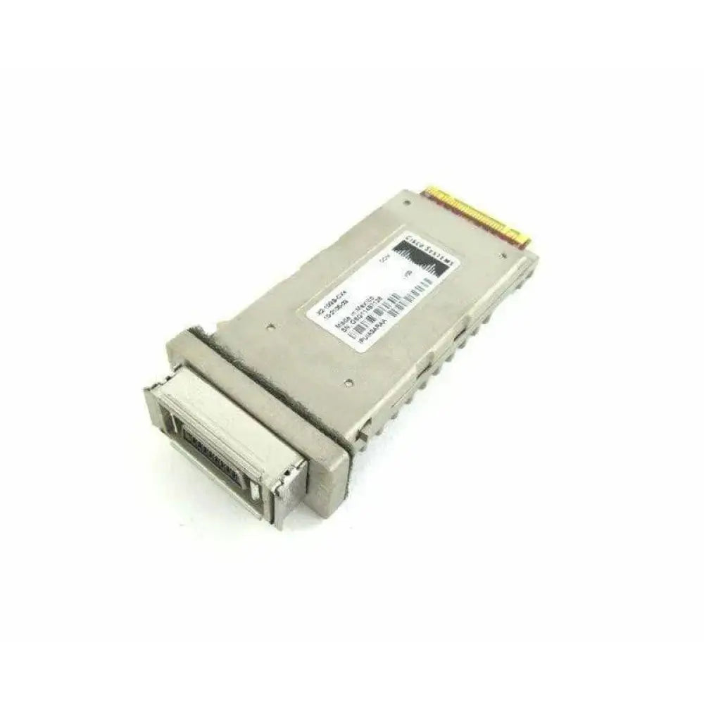 Cisco 10GBASE-CX4 copper cable module X2-10GB-CX4 network transceiver on white background