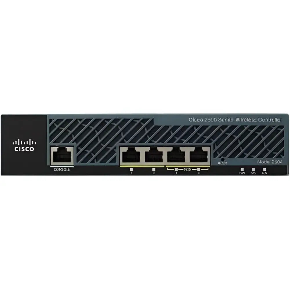 Cisco 2500 Series Wireless LAN Controller Model 2504 front view with Ethernet ports