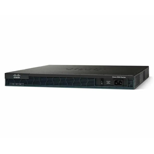 Cisco 2901 Series voice bundle router, black network device on white background