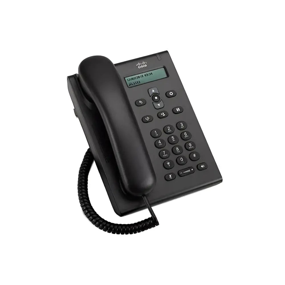 Cisco 3905 Unified IP Phone CP-3905 with handset and keypad on white background