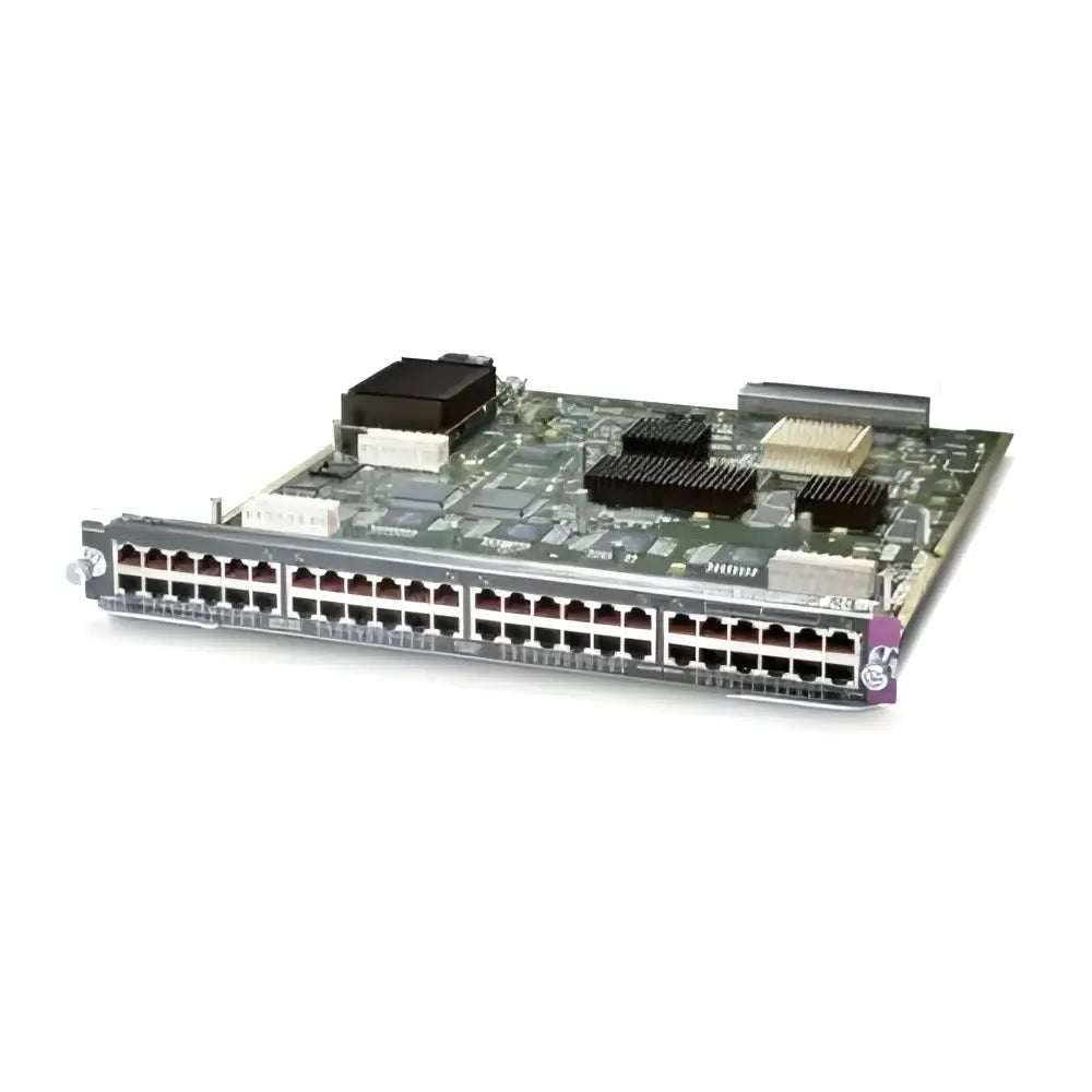 Cisco 48-port Gigabit PoE switch blade WS-X6148A-GE-45AF on white background