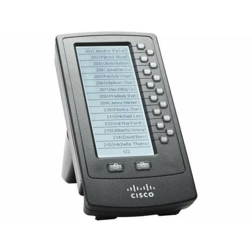 Cisco SPA500DS IP phone expansion sidecar module with buttons and contact display