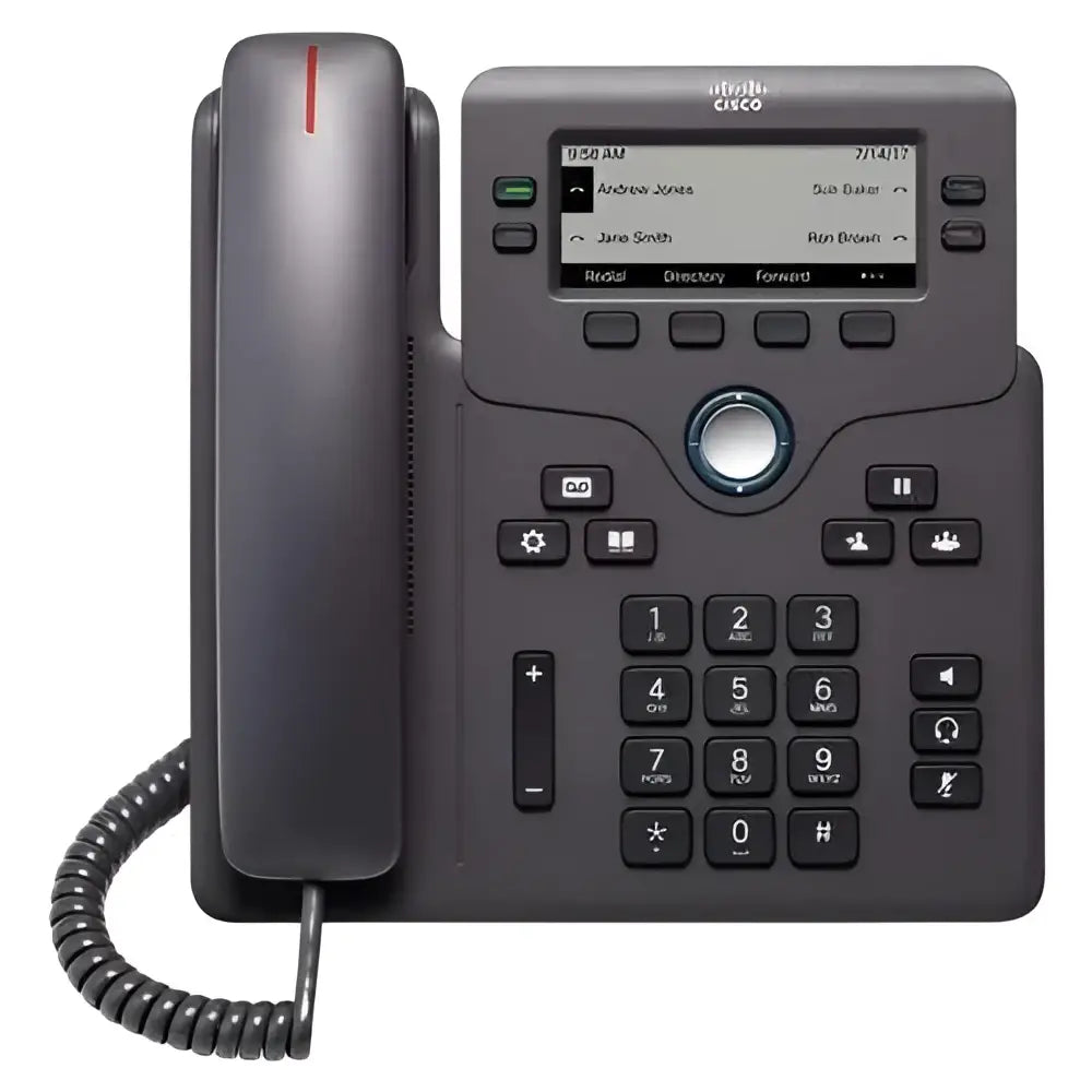 Cisco 6851 Gigabit IP phone with display, keypad, and handset, refurbished model