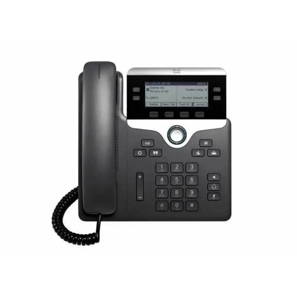 Cisco 7841 gigabit IP phone with display, buttons, and corded handset on white background