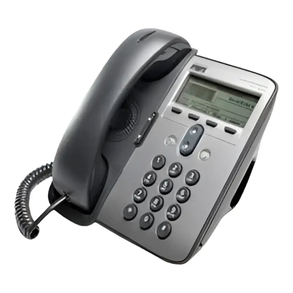 Cisco 7911G IP phone with handset, display screen, and keypad on white background