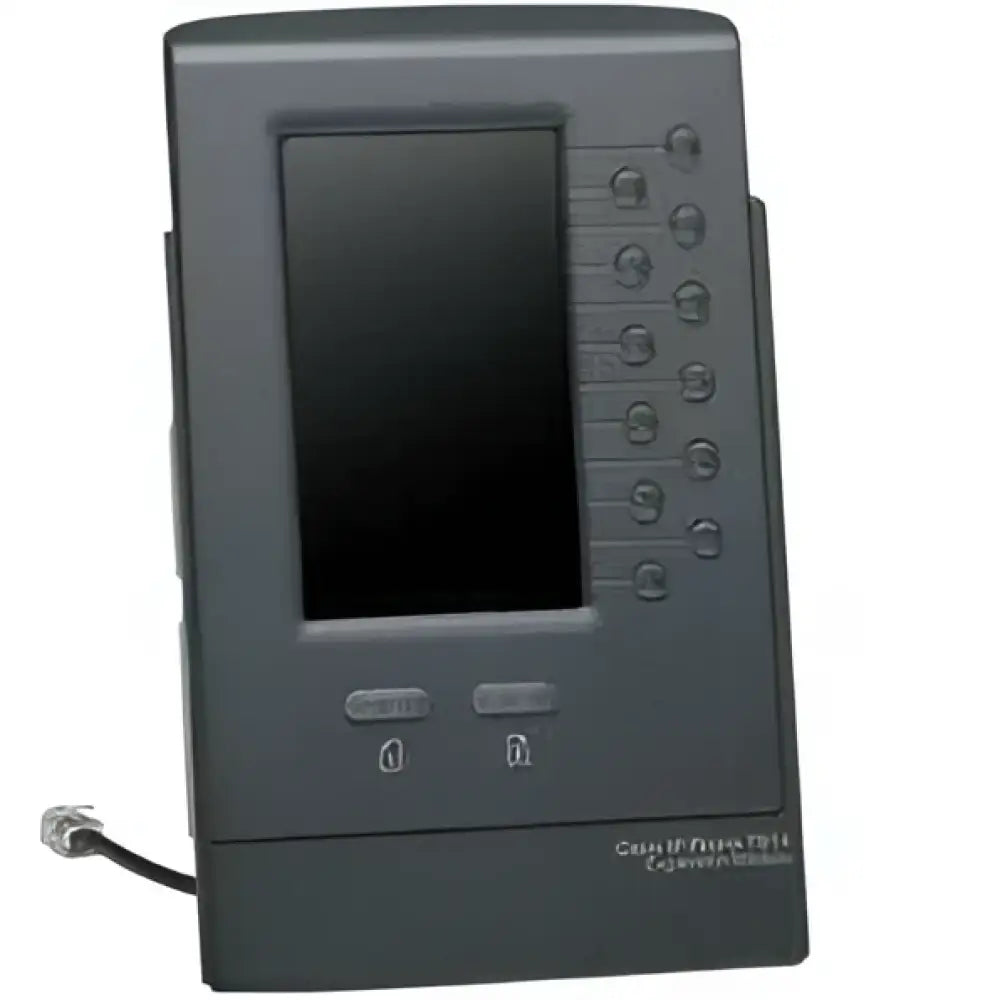 Cisco 7916 color call expansion module with LCD screen and multiple buttons, black