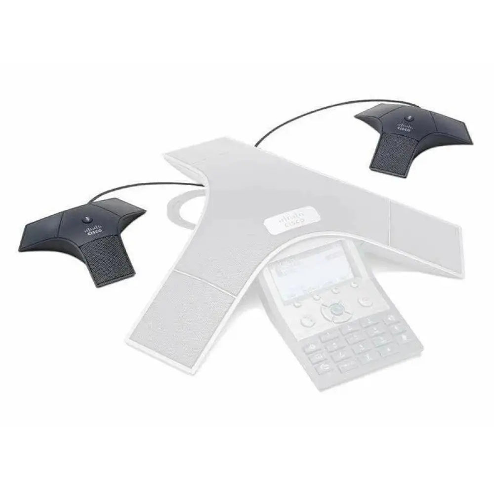 Cisco 7937 microphone kit set with two black wired microphones for conference phone