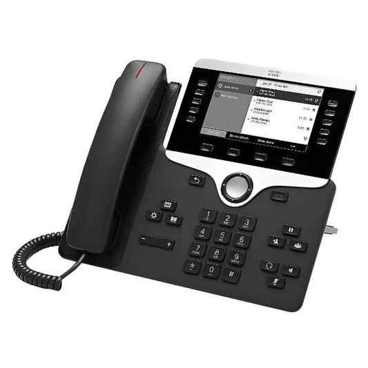 Cisco 8811 Gigabit IP phone with display screen, handset, and keypad on white background