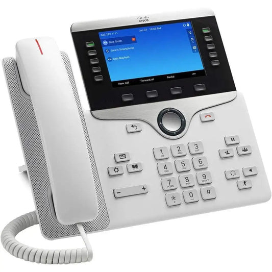Cisco 8851 white Gigabit IP phone with color display and keypad