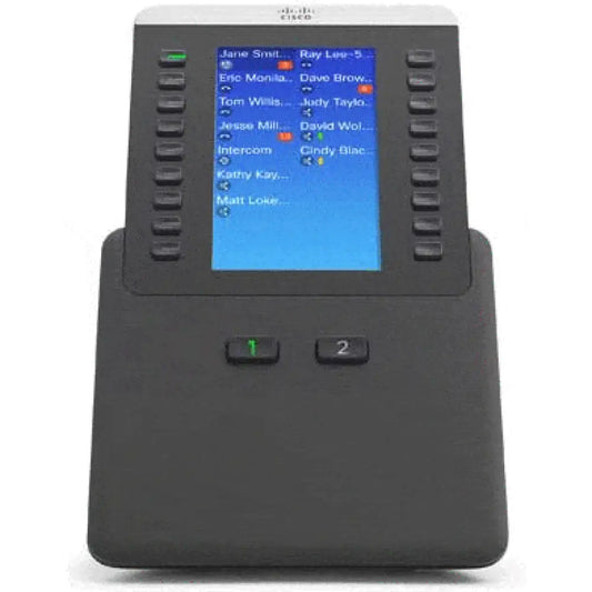 Cisco CP-BEKEM-3PCC sidecar expansion module with color display and buttons, front view